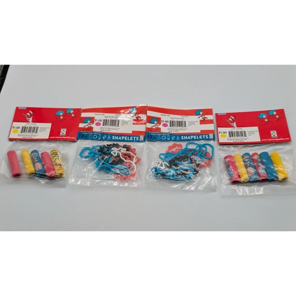 Dr. Seuss Lot Of 11 Items - Pencils, Stickers, Erasers, Grips, Shapelets & Trim